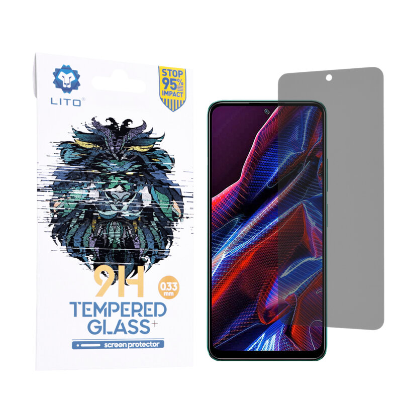 Folie sticla Xiaomi Poco X5 Lito 9H Tempered Glass, privacy