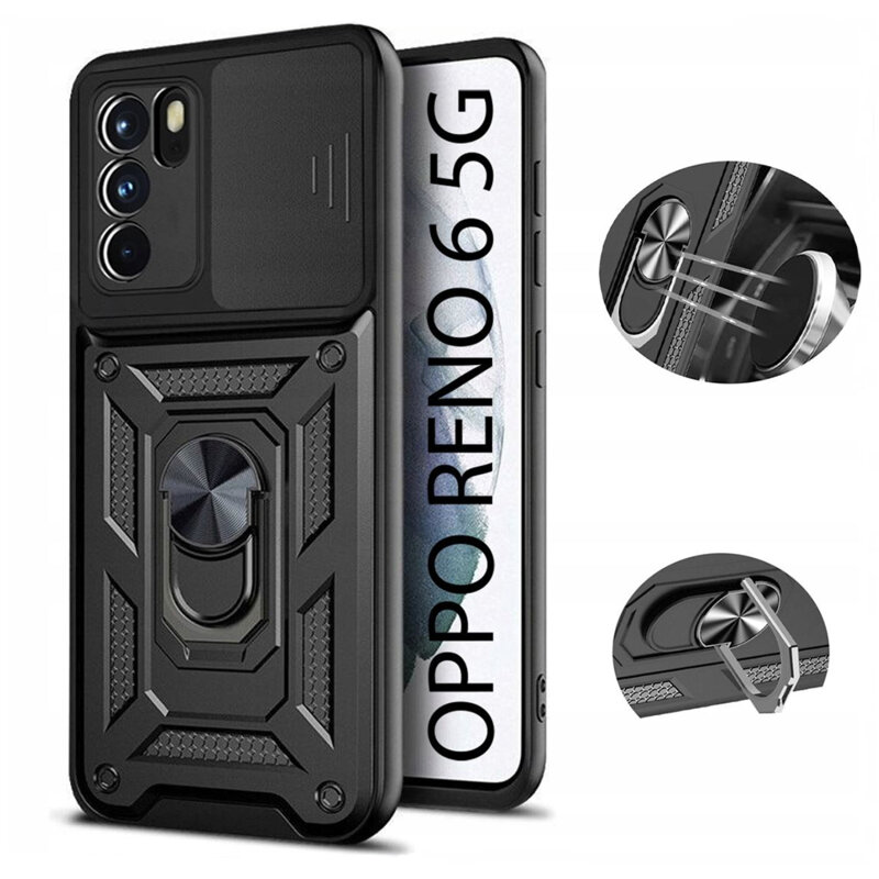 Husa Oppo Reno6 5G protectie camera Techsuit CamShield Series, negru