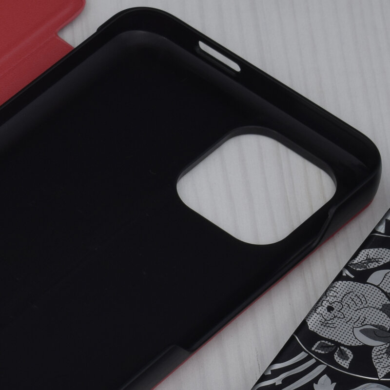 Husa Xiaomi Redmi A2 Eco Leather View flip tip carte, rosu