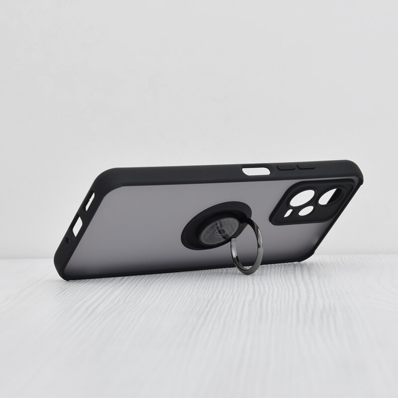 Husa Xiaomi Poco X5 Techsuit Glinth cu inel suport stand magnetic, negru