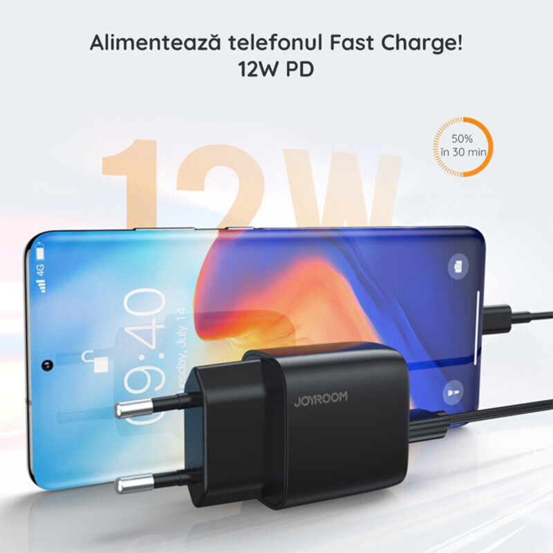Incarcator universal JoyRoom, 2x USB, 12W, 2.4A, negru, L-2A123