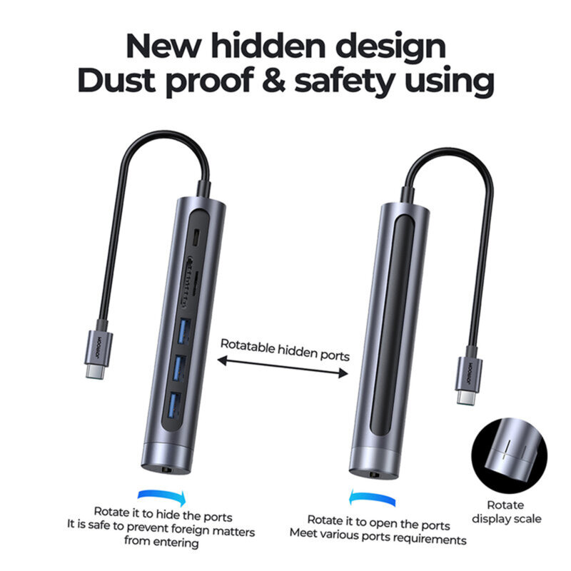 Docking station USB-C la HDMI, 3xUSB, SD, TF JoyRoom, S-H112