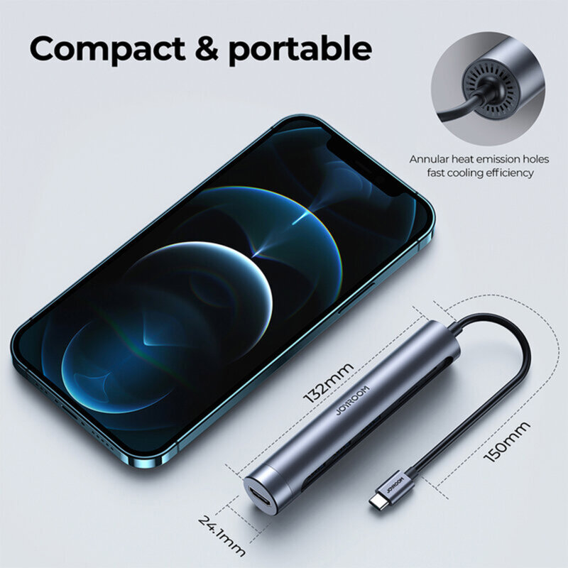 Docking station USB-C la HDMI, 3xUSB, SD, TF JoyRoom, S-H112