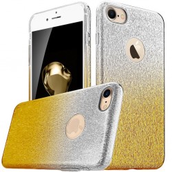 Husa iPhone SE, 5, 5S Gradient Color TPU Sclipici - Auriu