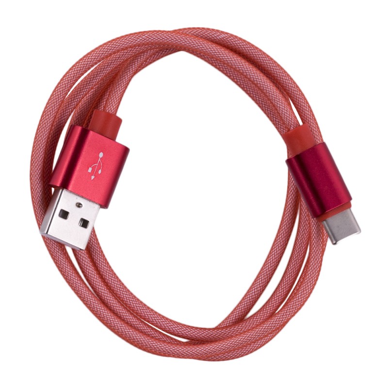 Cablu de date Braid Type-C Rosu
