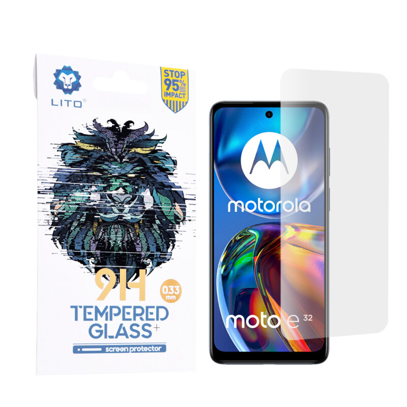 Folie sticla Motorola Moto E32 Lito 9H Tempered Glass, transparenta