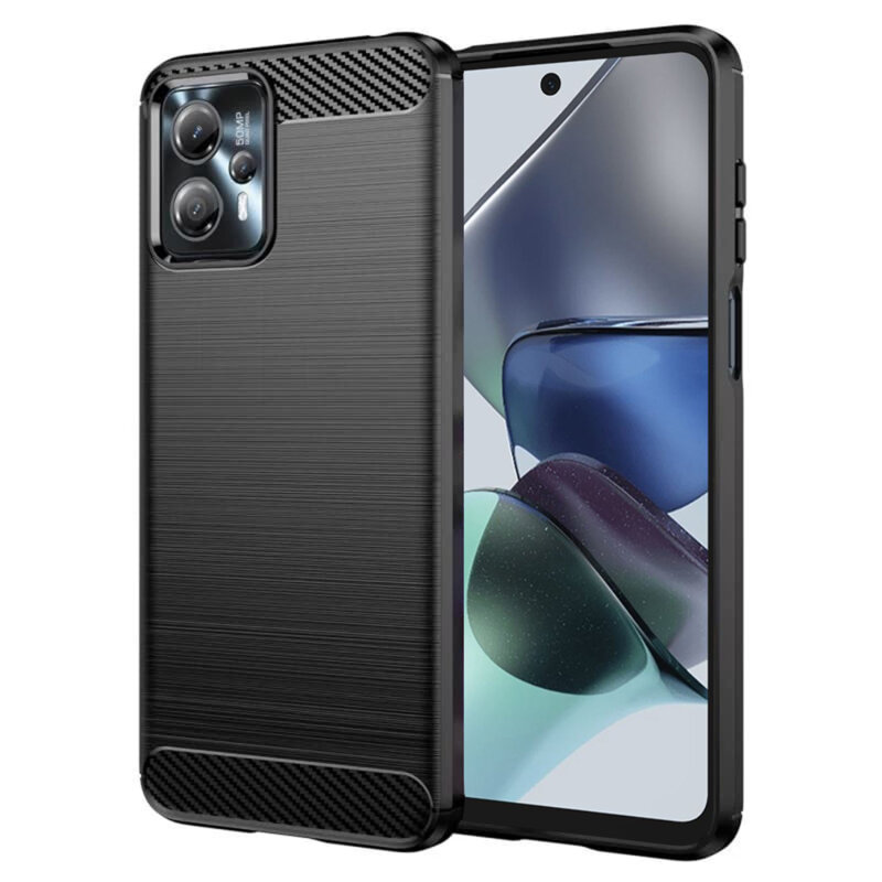 Husa Motorola Moto G23 Techsuit Carbon Silicone, negru