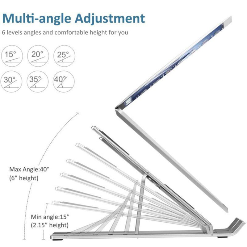 Suport laptop Techsuit, stand pliabil si reglabil universal, negru