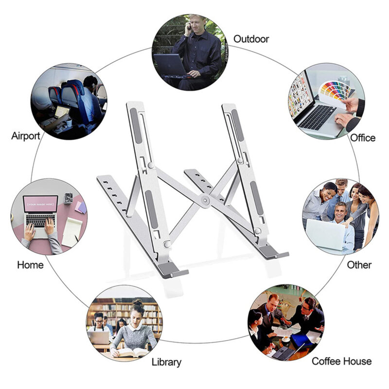 Suport laptop Techsuit, stand pliabil si reglabil universal, negru