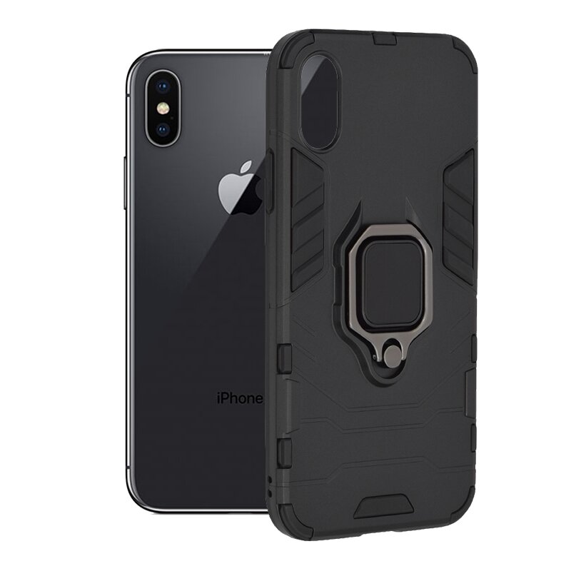 Husa iPhone X, iPhone 10 Techsuit Silicone Shield, Negru