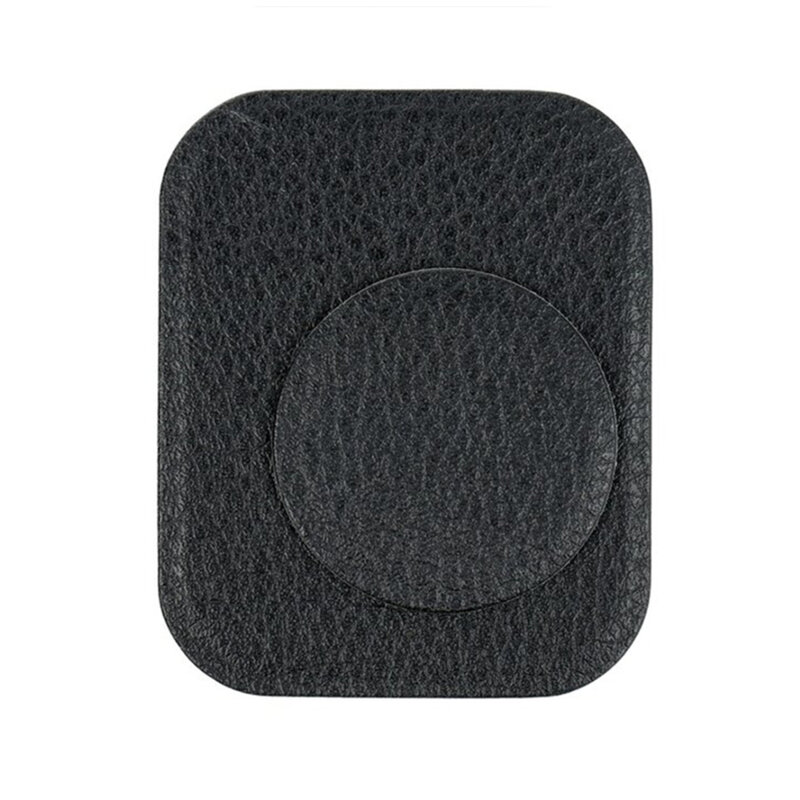 [Set 2x] Placuta metalica suport magnetic telefon Techsuit MP02, piele ecologica, negru