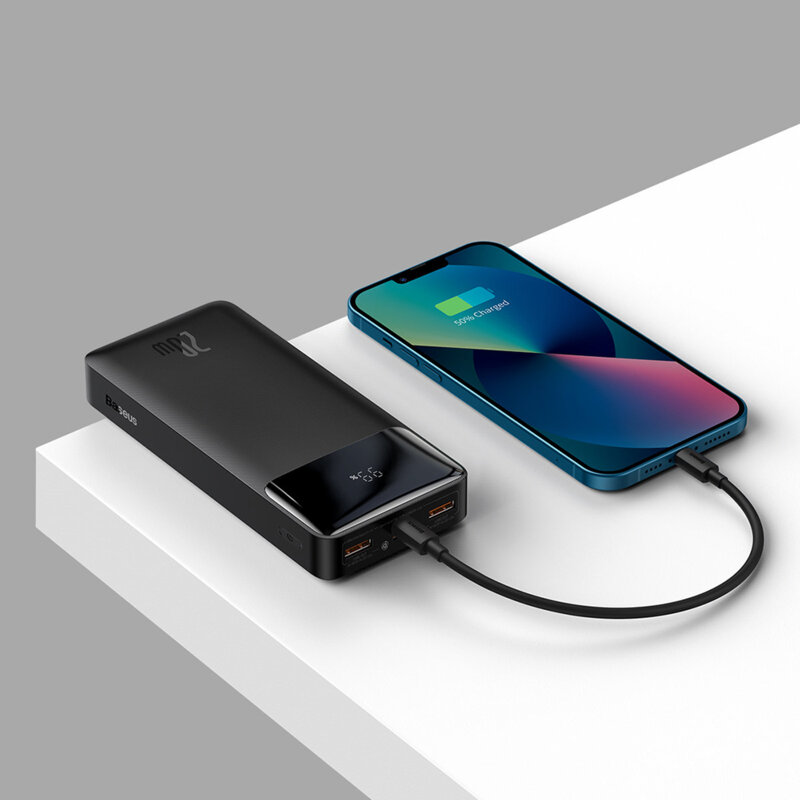 Baterie externa 20000mAh Baseus, 2xUSB, USB-C, Micro-USB, PPBD050501