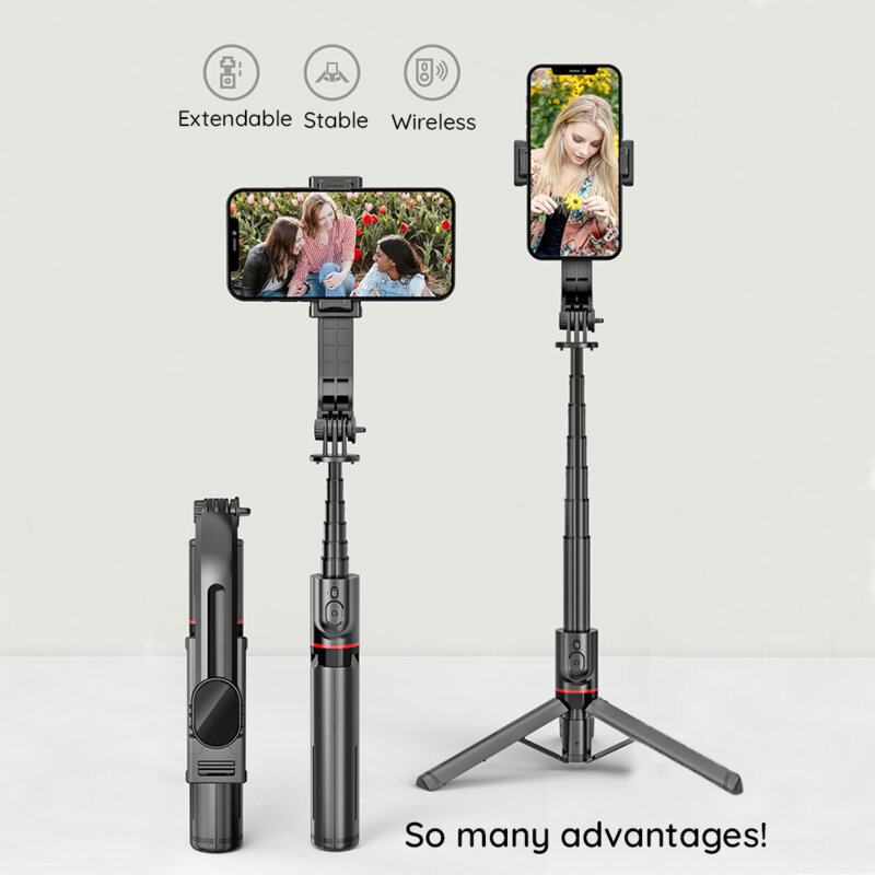 Selfie Stick trepied cu telecomanda wireless Techsuit L12, 106cm