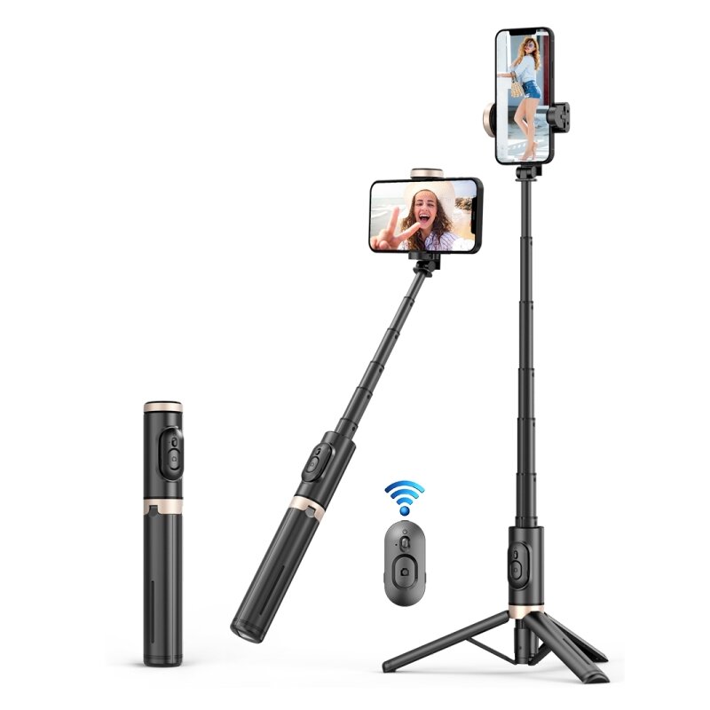 Selfie stick cu telecomanda si trepied stabil Techsuit Q12, 73cm