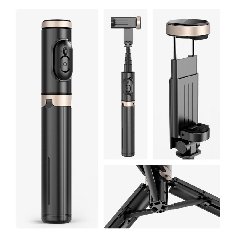Selfie stick cu telecomanda si trepied stabil Techsuit Q12, 73cm
