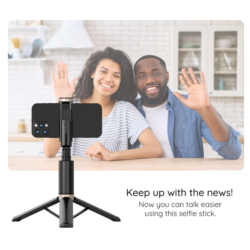 Selfie stick cu telecomanda si trepied stabil Techsuit Q12, 73cm