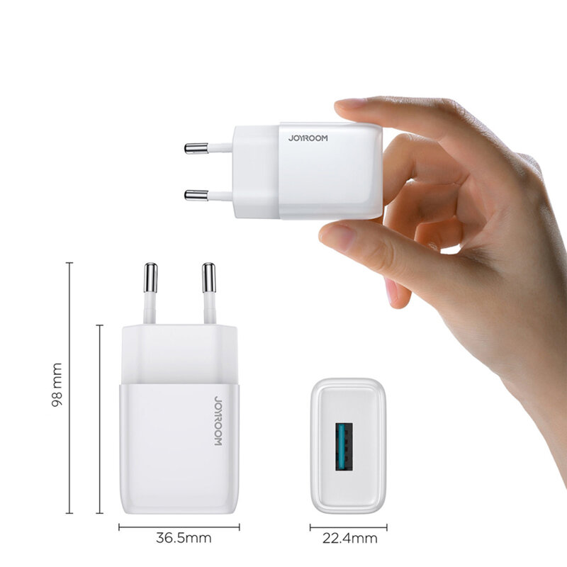 Incarcator de priza USB JoyRoom, alb, 10W, 2.1A, L-1A101