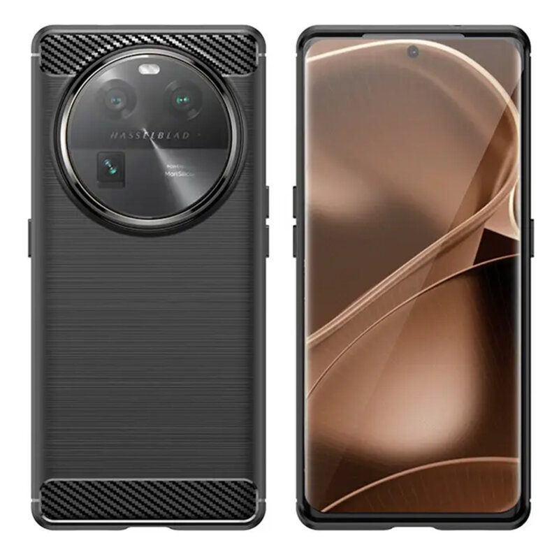 Husa Oppo Find X6 Pro Techsuit Carbon Silicone, negru
