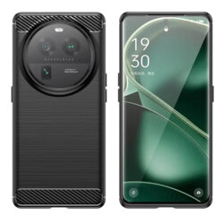 Husa Oppo Find X6 Techsuit Carbon Silicone, negru