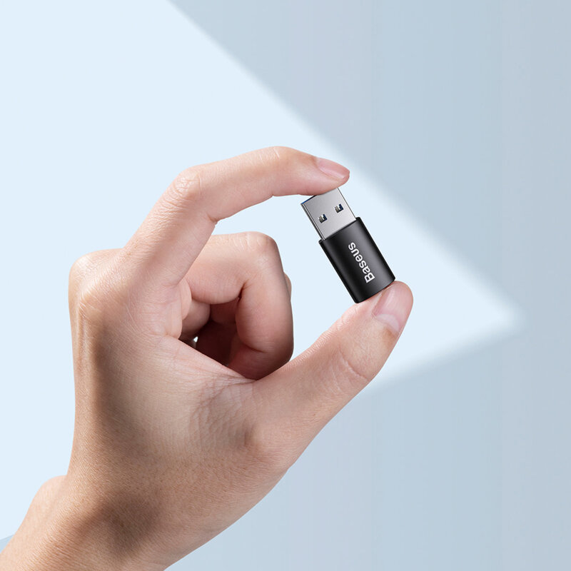 Adaptor OTG USB 3.1 la tip C telefon Baseus, negru, ZJJQ000101