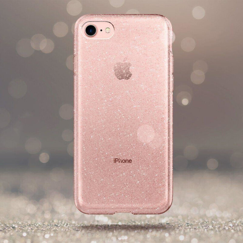 Husa iPhone 8 Spigen Liquid Crystal Glitter, Rose Quartz