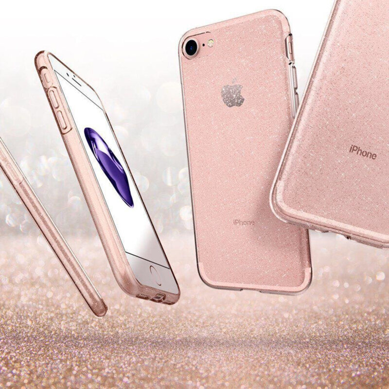 Husa iPhone 8 Spigen Liquid Crystal Glitter, Rose Quartz