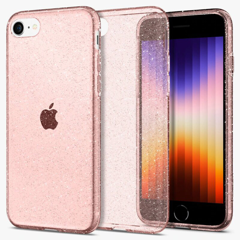 Husa iPhone SE 2, SE 2020 Spigen Liquid Crystal Glitter, Rose Quartz