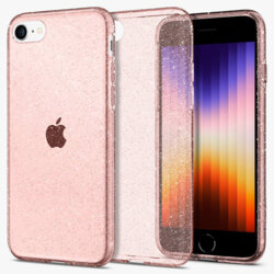 Husa iPhone SE 3, SE 2022 Spigen Liquid Crystal Glitter, Rose Quartz