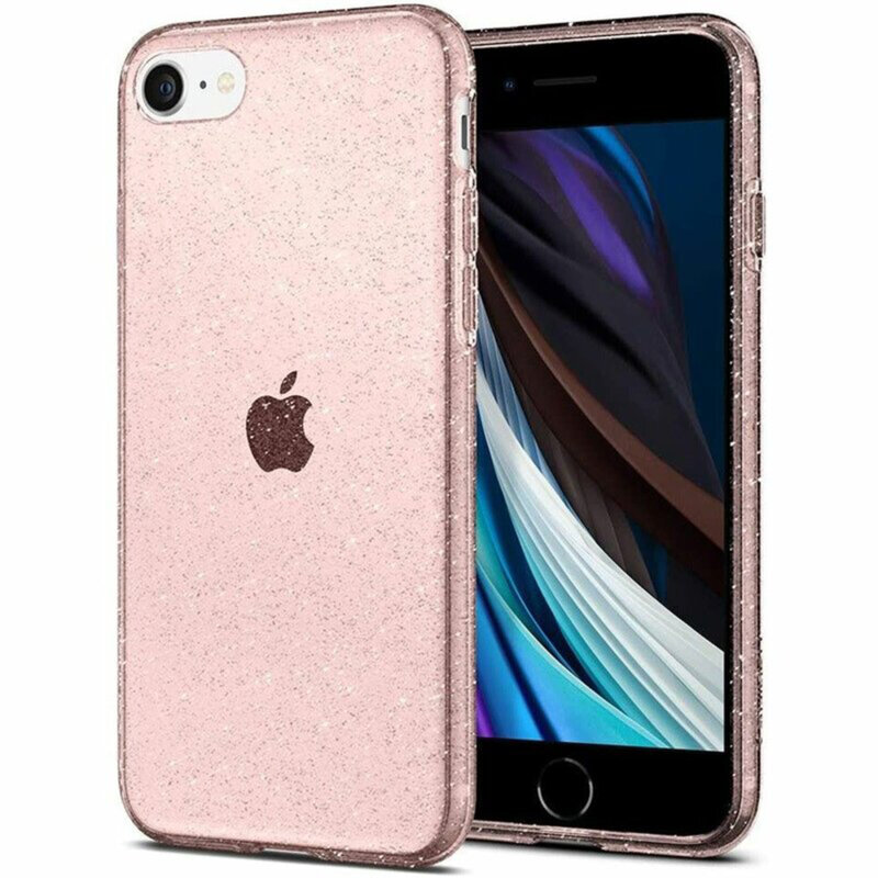 Husa iPhone SE 3, SE 2022 Spigen Liquid Crystal Glitter, Rose Quartz