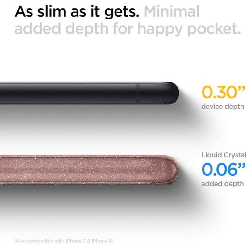 Husa iPhone 7 Spigen Liquid Crystal Glitter, Rose Quartz