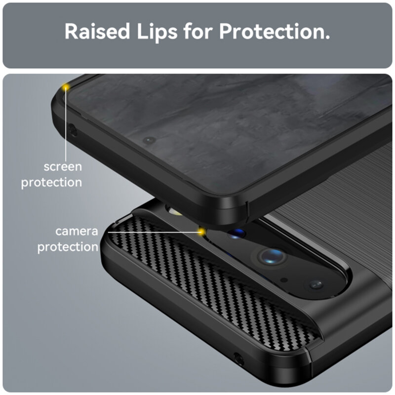Husa Google Pixel 8 Pro Techsuit Carbon Silicone, negru