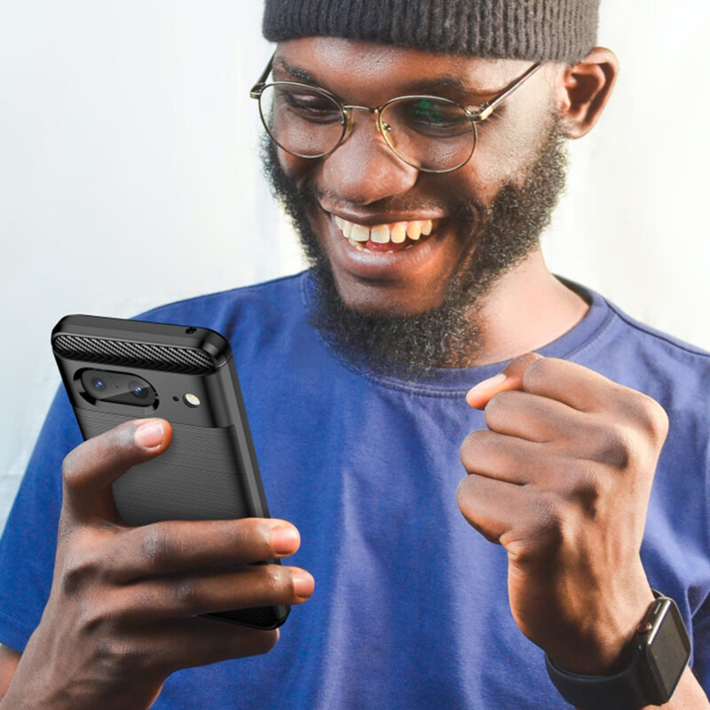 Husa Google Pixel 8 Techsuit Carbon Silicone, negru