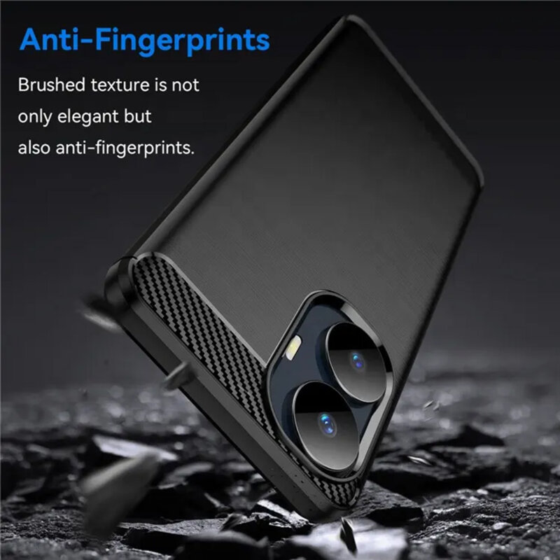 Husa Realme C55 Techsuit Carbon Silicone, negru