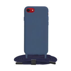 Husa cu snur iPhone SE 2, SE 2020 Techsuit Crossbody Lanyard, albastru