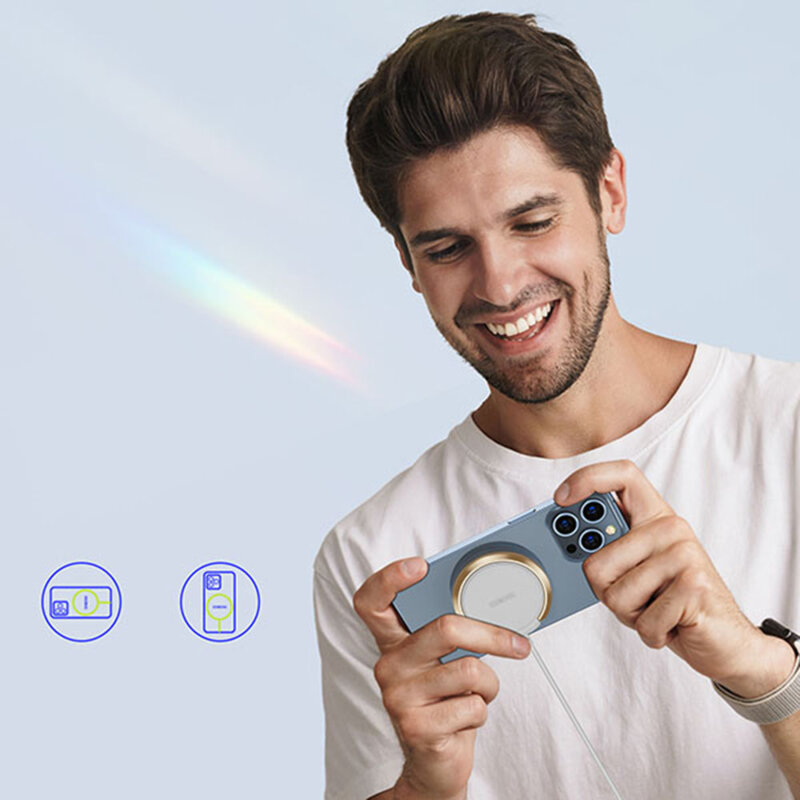 Incarcator wireless iPhone cu suport birou Duzzona W1, 15W, negru