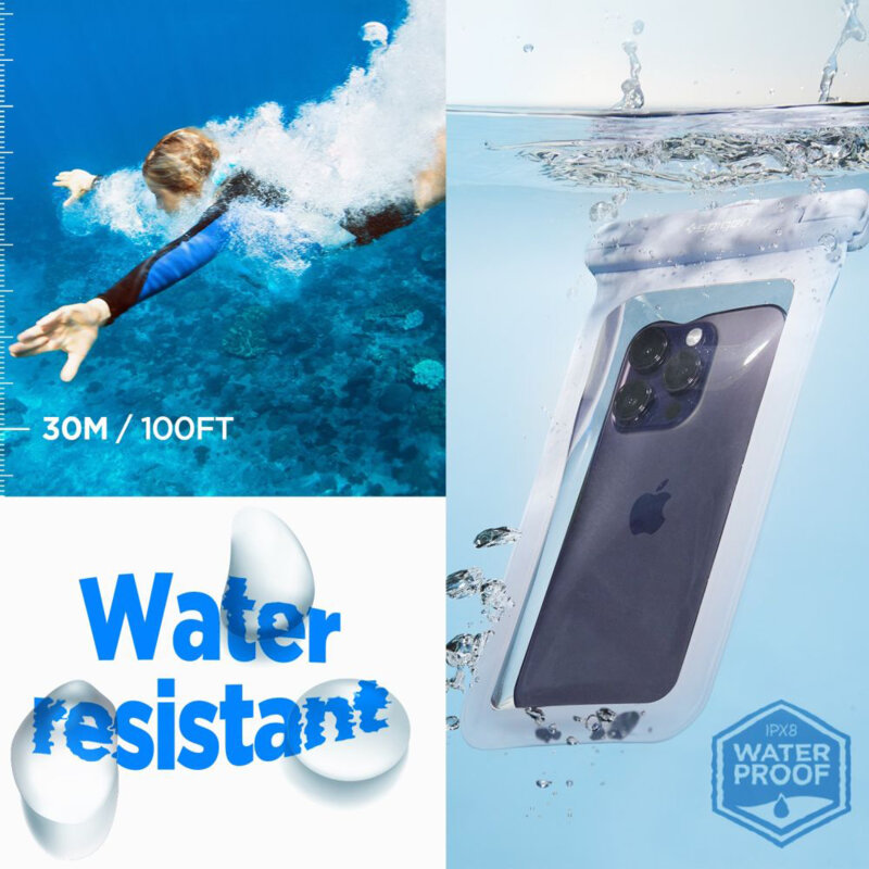 Husa subacvatica telefon waterproof Spigen A601, bleu