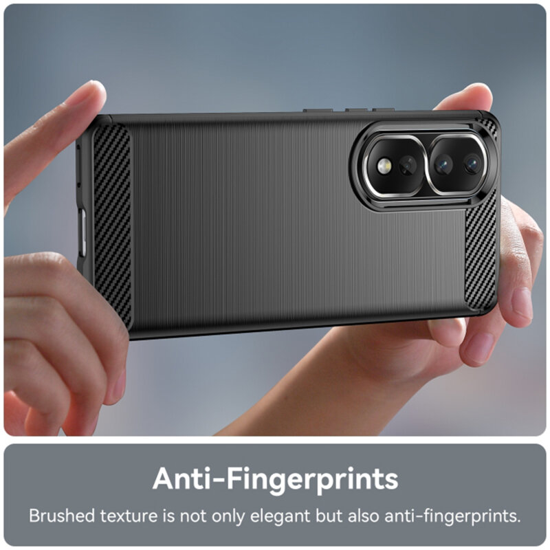 Husa Honor 90 Pro Techsuit Carbon Silicone, negru