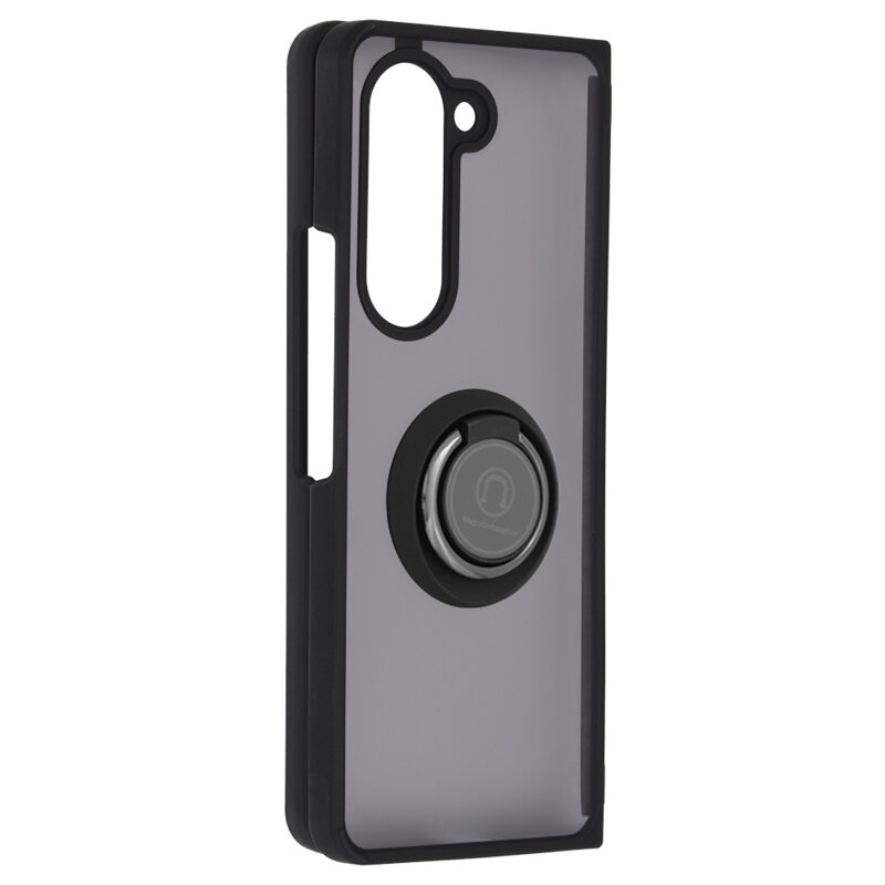 Husa Samsung Galaxy Z Fold5 Techsuit Glinth cu inel suport stand magnetic, negru