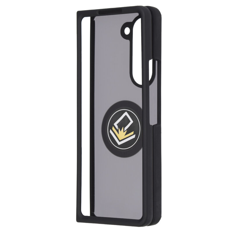 Husa Samsung Galaxy Z Fold5 Techsuit Glinth cu inel suport stand magnetic, negru