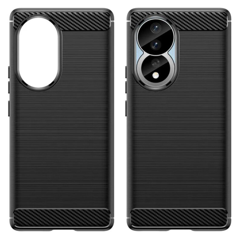 Husa Honor 80 Techsuit Carbon Silicone, negru