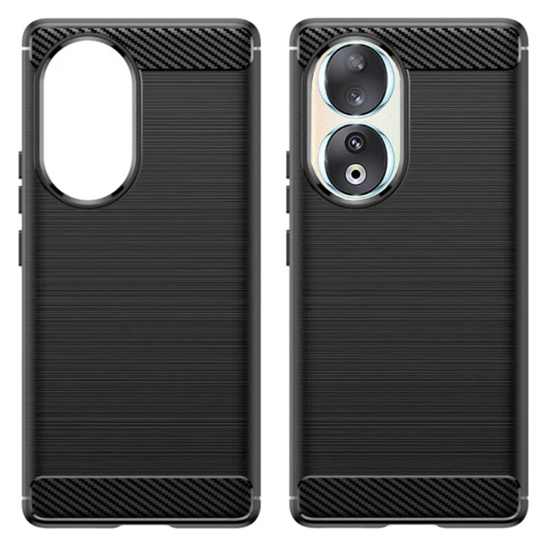 Husa Honor 90 Techsuit Carbon Silicone, negru