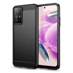 Husa Xiaomi Redmi Note 12S Techsuit Carbon Silicone, negru