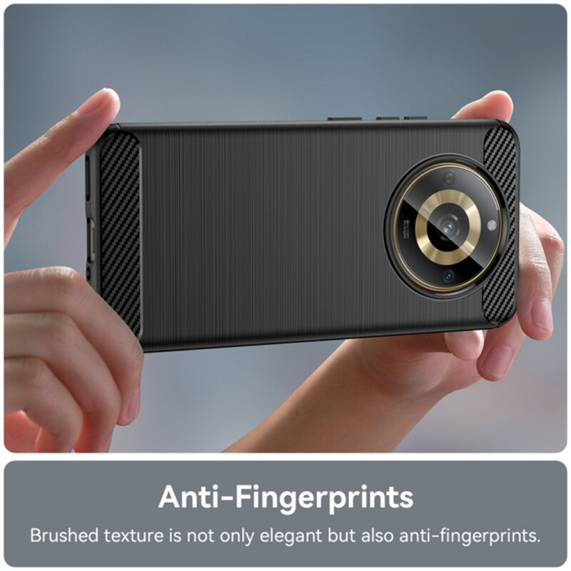 Husa Realme 11 Techsuit Carbon Silicone, negru