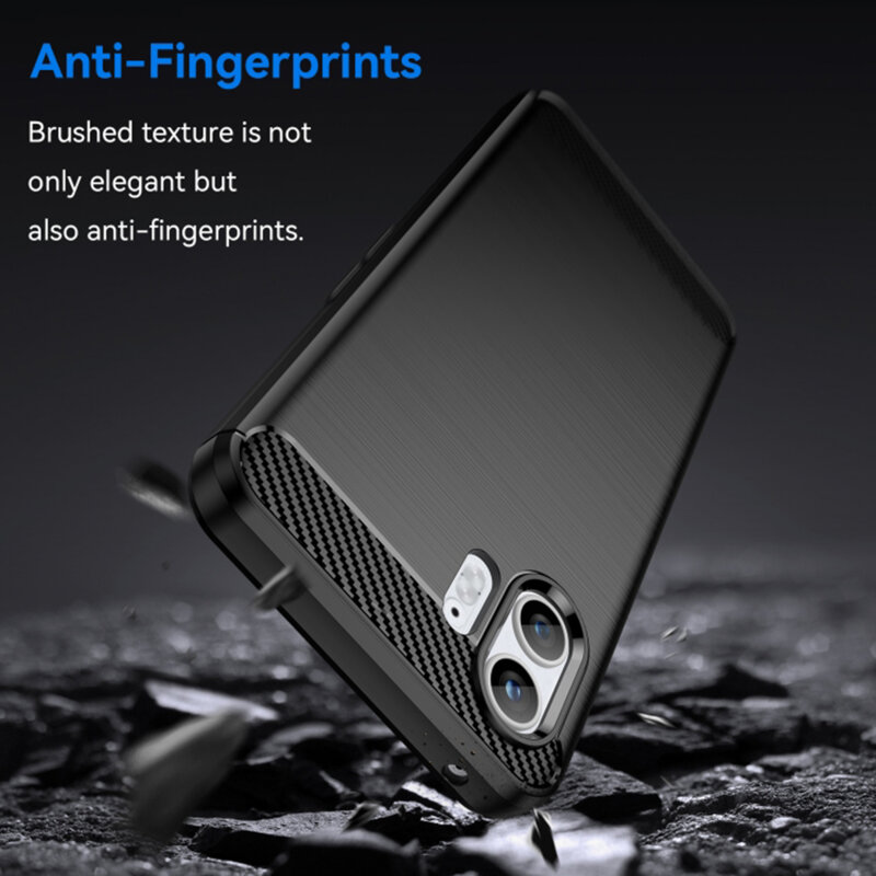 Husa Nothing Phone (2) Techsuit Carbon Silicone, negru