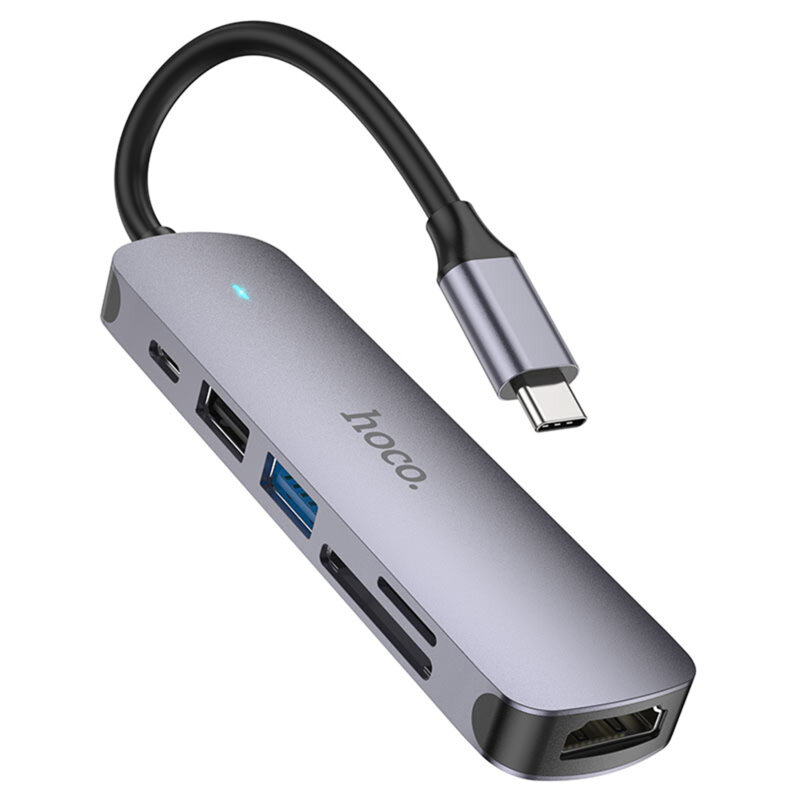 Docking station USB, hub Hoco HB28, card SD, TF, tip C, HDMI
