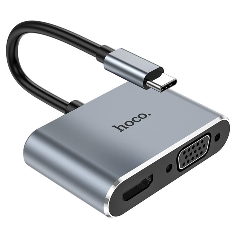 Adaptor OTG Type-C Hoco HB30, HDMI, VGA, USB, 4K, 100W, 5Gbps