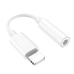 Adaptor mufa Jack 3.5mm iPhone Hoco LS34, 0.8cm, gri