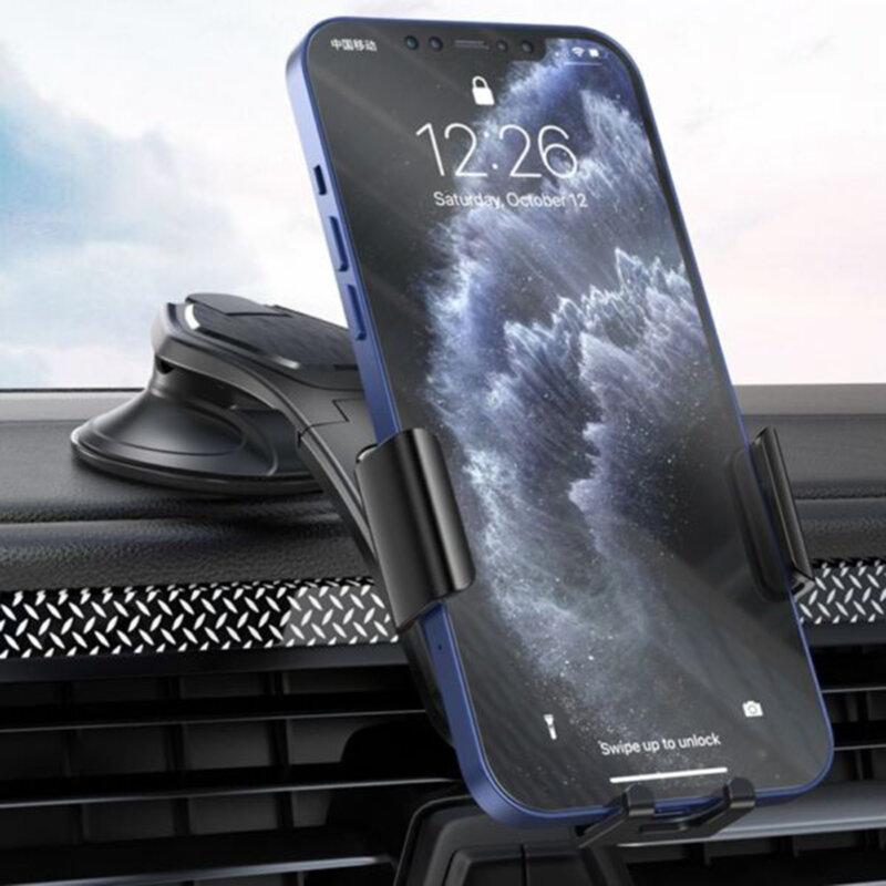 Suport telefon auto cu ventuza pentru bord Yesido C130, negru