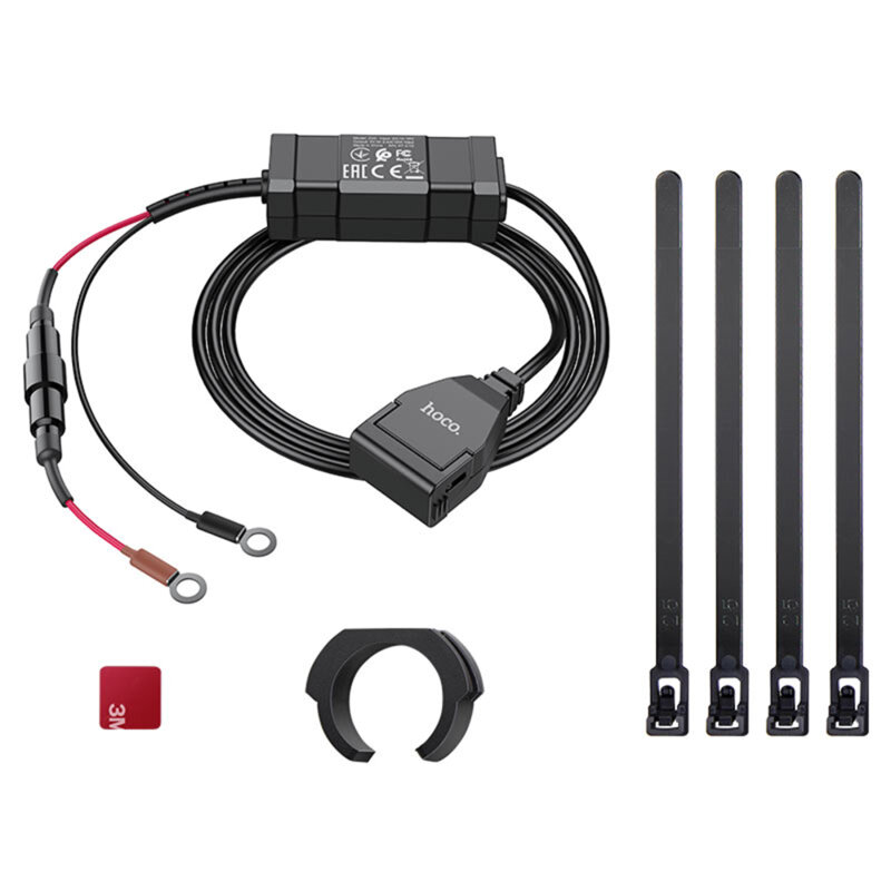 Incarcator telefon motocicleta waterproof Hoco Z45, 2.4A, 1.5m