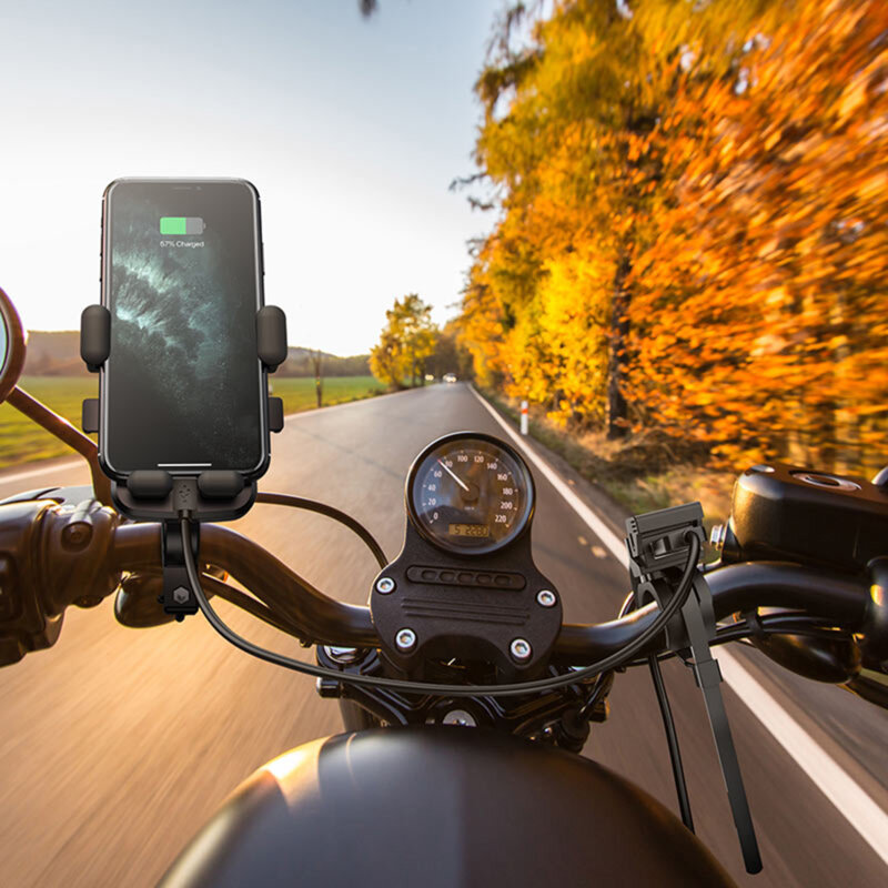 Incarcator telefon motocicleta waterproof Hoco Z45, 2.4A, 1.5m